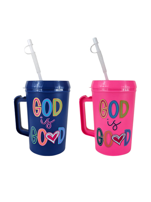 Bright God Is Good Heart Mega Trucker Mug 34oz