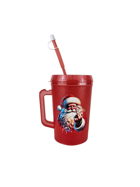 Santa Middle Finger Mega Trucker Mug 34oz