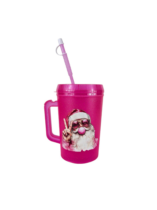 Santa Pink Bubble Mega Trucker Mug 34oz