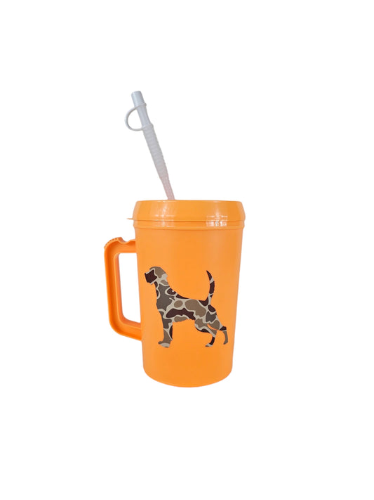 Camo Hunting Retriever Dog Mega Trucker Mug 34oz