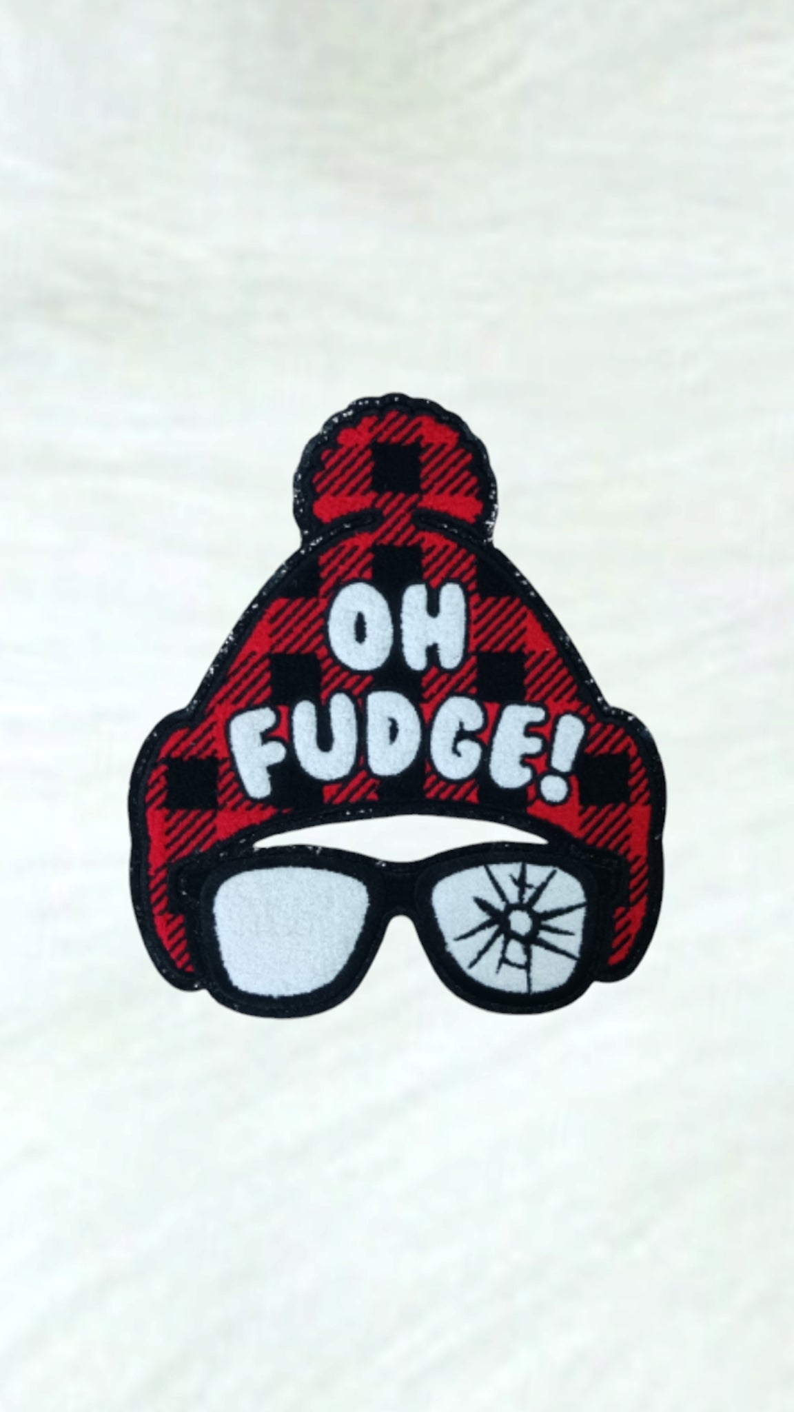 "OH FUDGE" Adult and Youth Matching Chenille Iron-on Patch