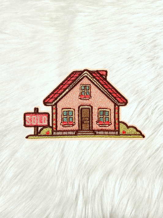 Pink Sold Realtor Cute Home Embroidery Iron On Patch