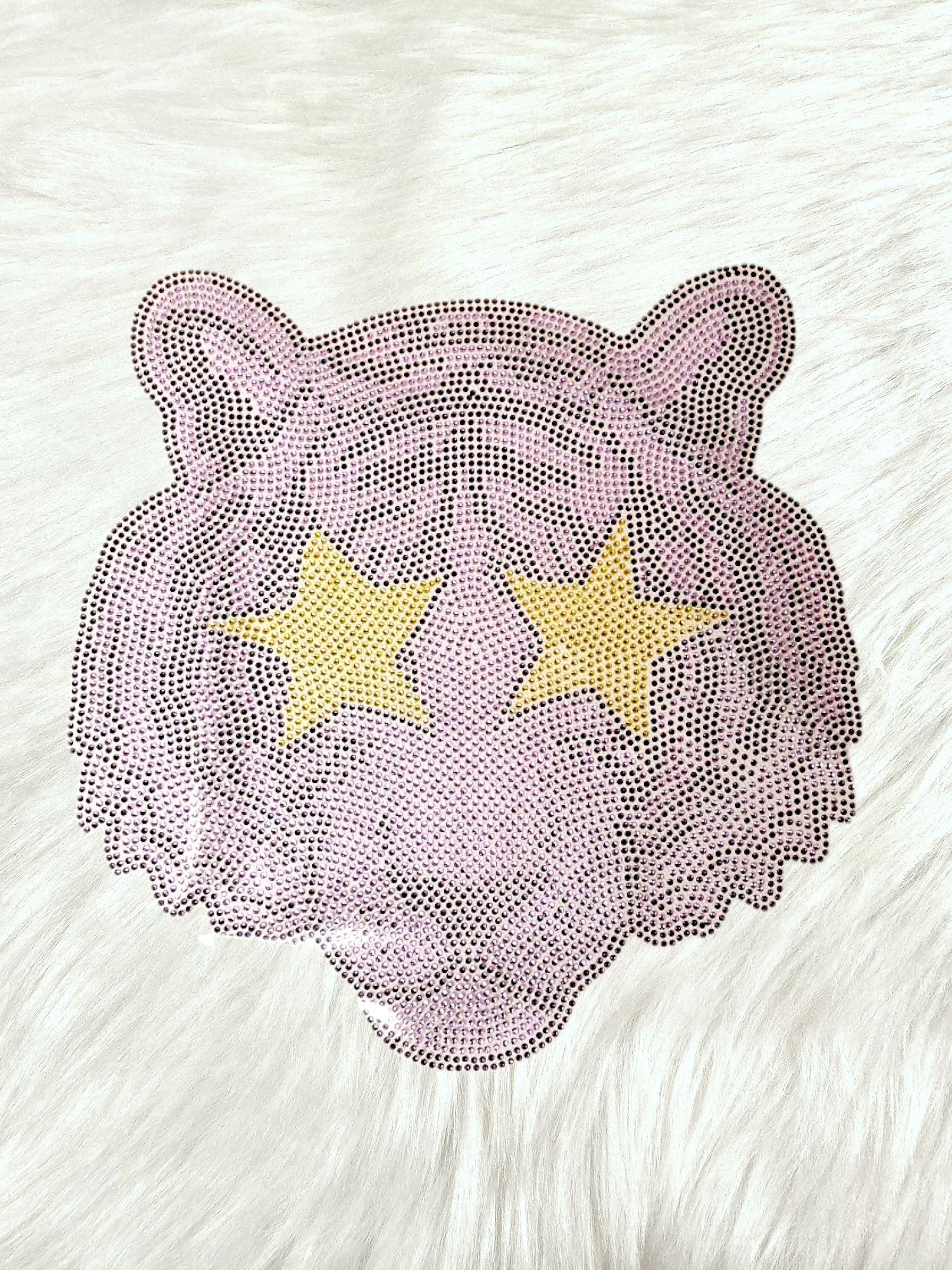 Mascot Rhinestone Purple Tiger Rhinestone Mascot Iron on HotFix – Scratch Decor