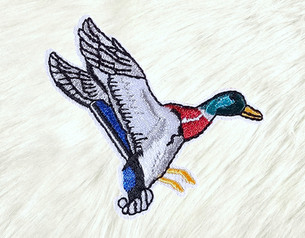 Mallard Duck Landing Embroidery Iron On Patch