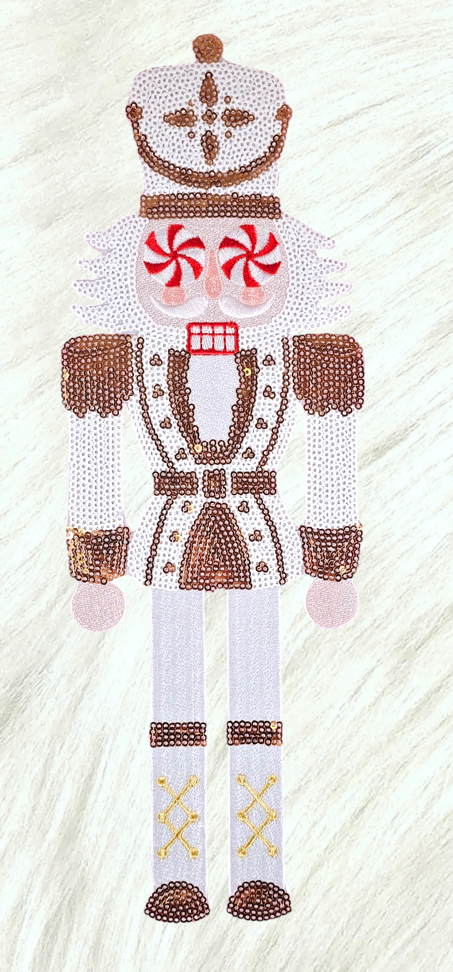 XL Nutcrackers Sequin Embroidery Iron-on Patch