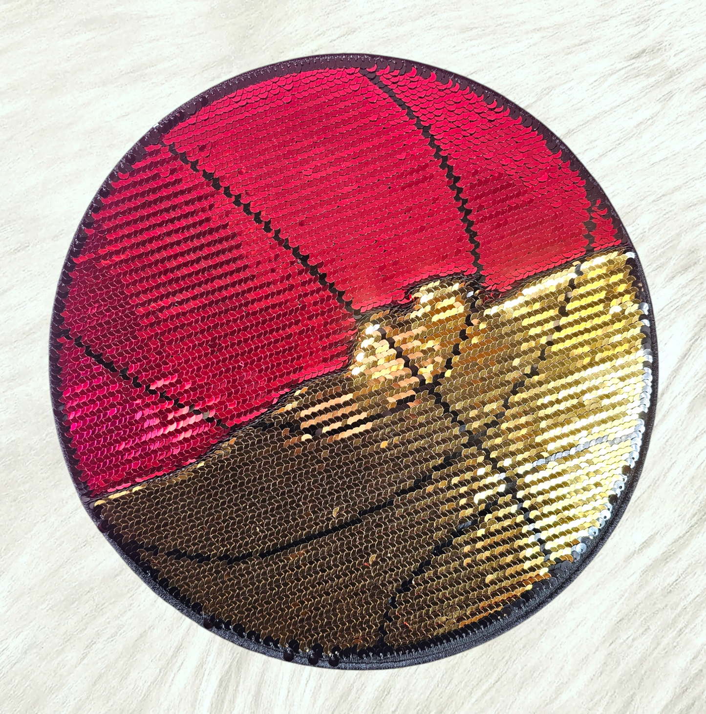 Flip Basketball Pink To Gold Sequin Interactive Iron On Patch