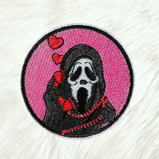 Scary Call Hearts Embroidery Iron On Patch