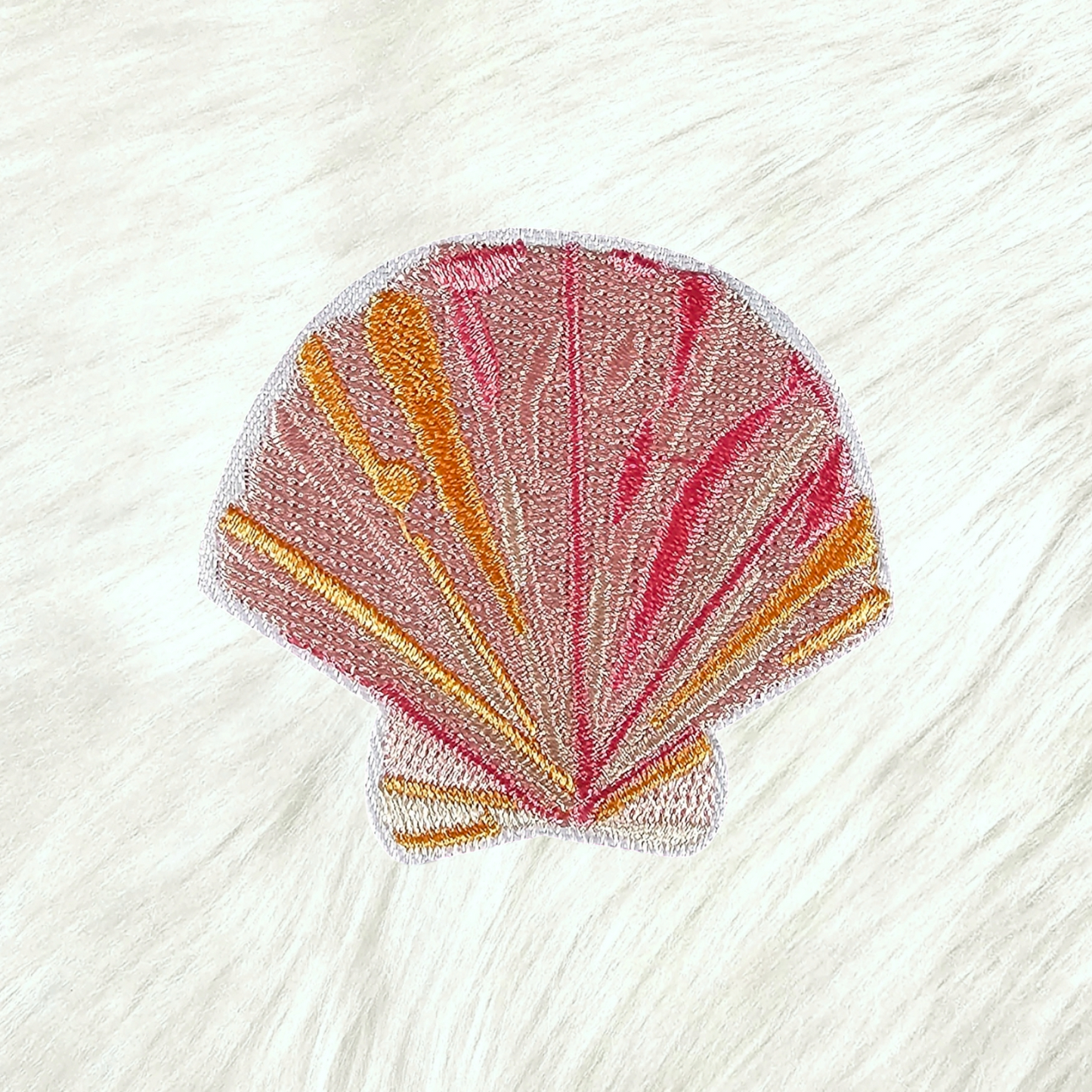 Seashells Ocean Beach Pink Embroidery Iron On Patch