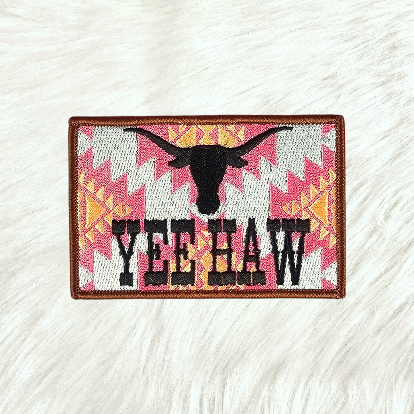 YEEHAW Western Aztek Embroidery Iron On Patch