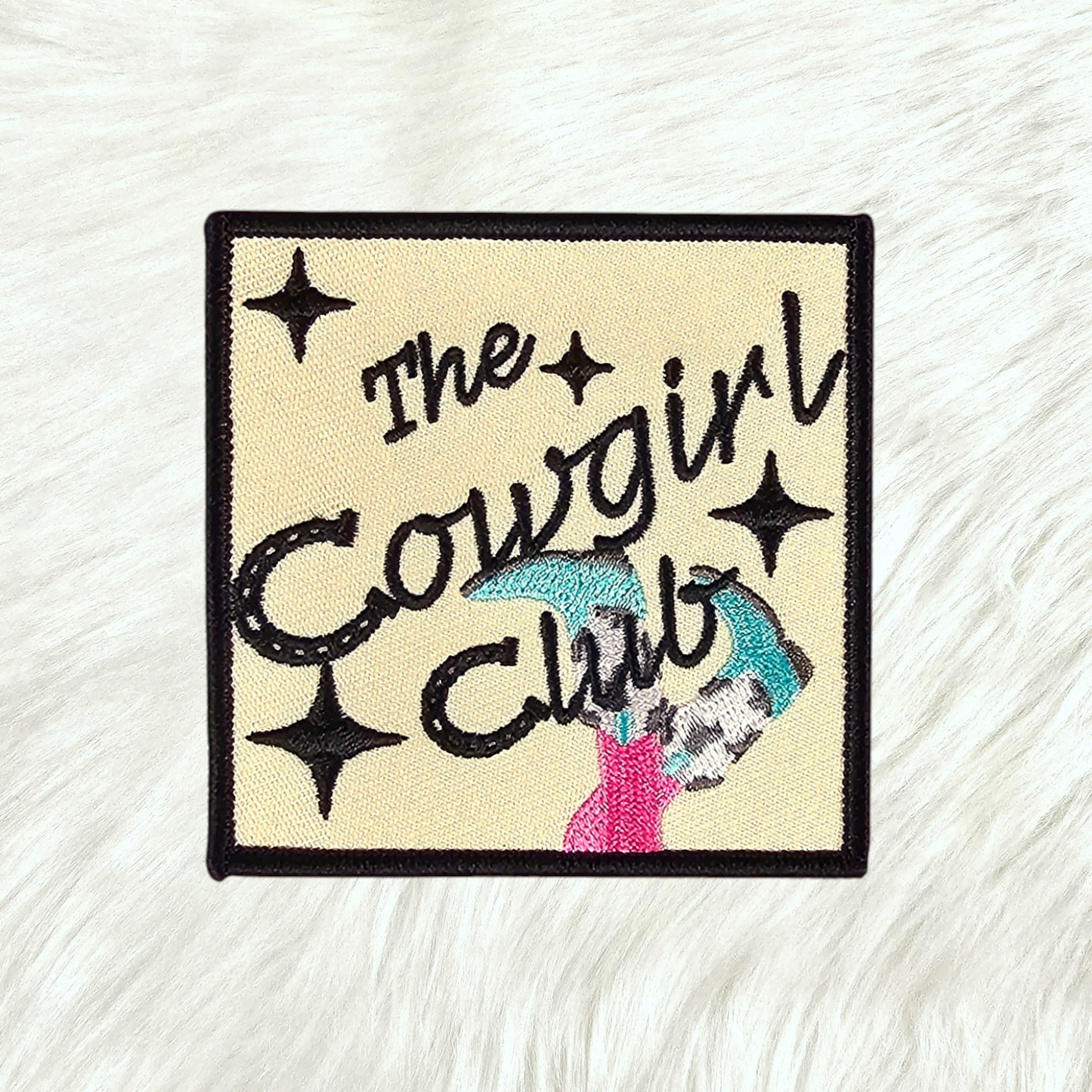 Cowgirl Club Boots Embroidery Iron On Patch