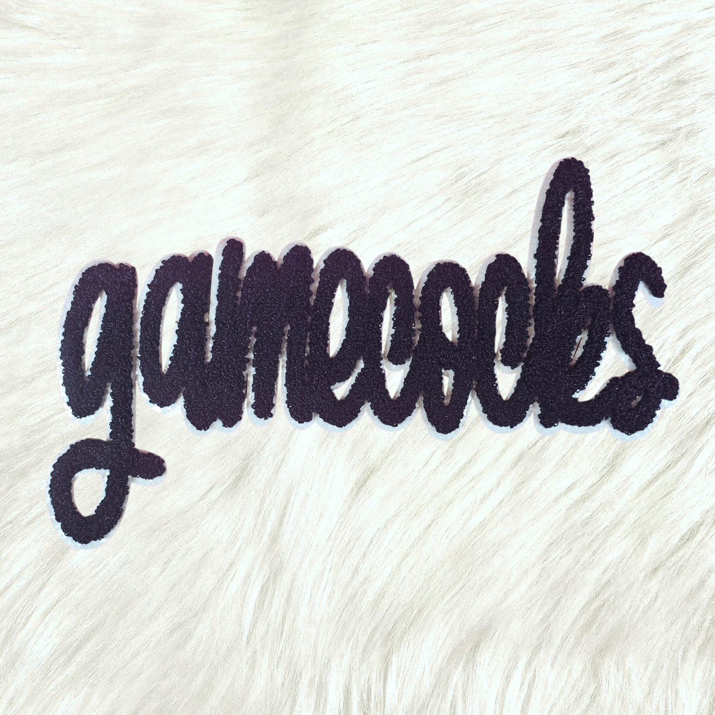 Gamecocks Cursive Large Chenille Glitter Iron-on Patch