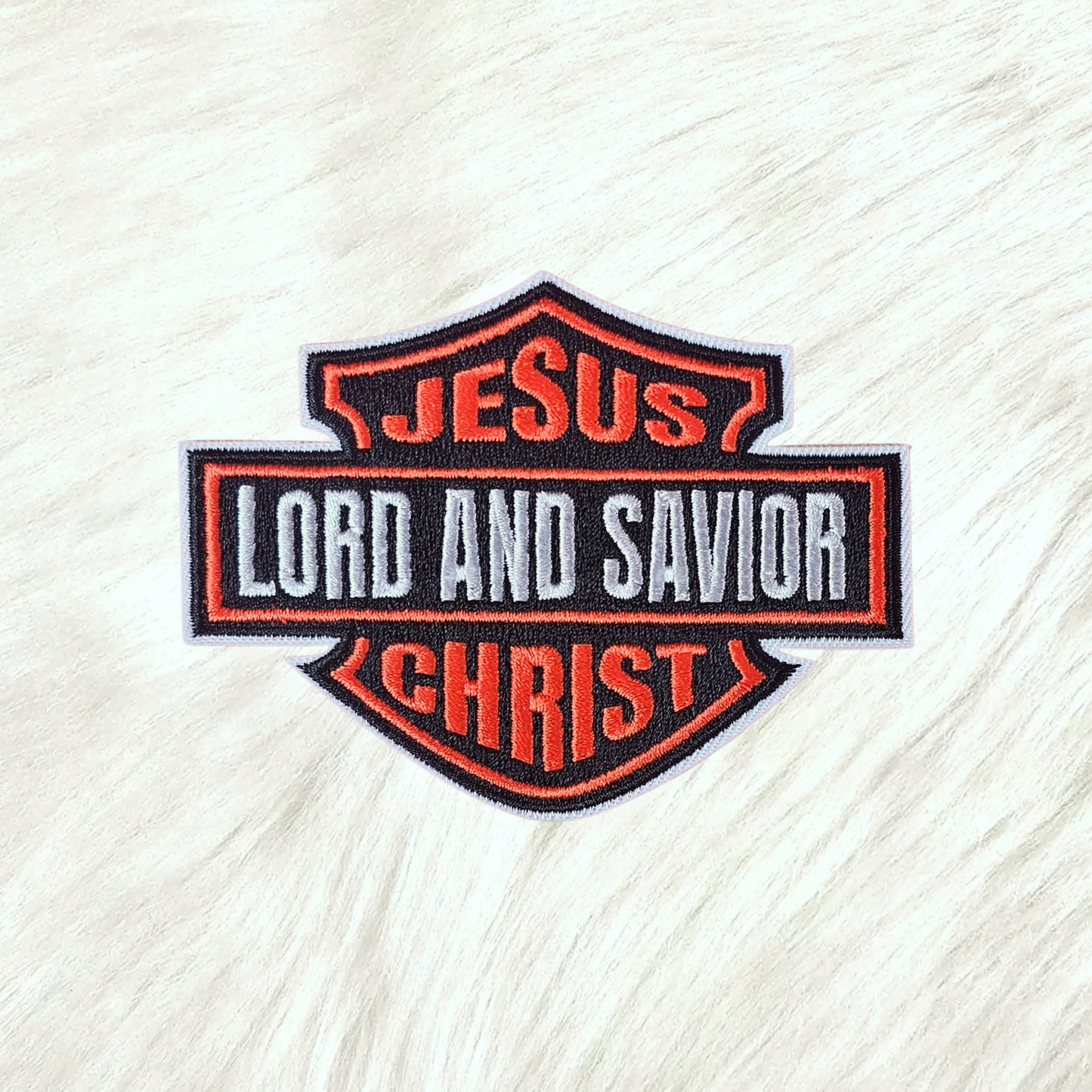 Jesus Christ Lord and Savior Harley Motorcycle Biker Embroidery Iron On Patch