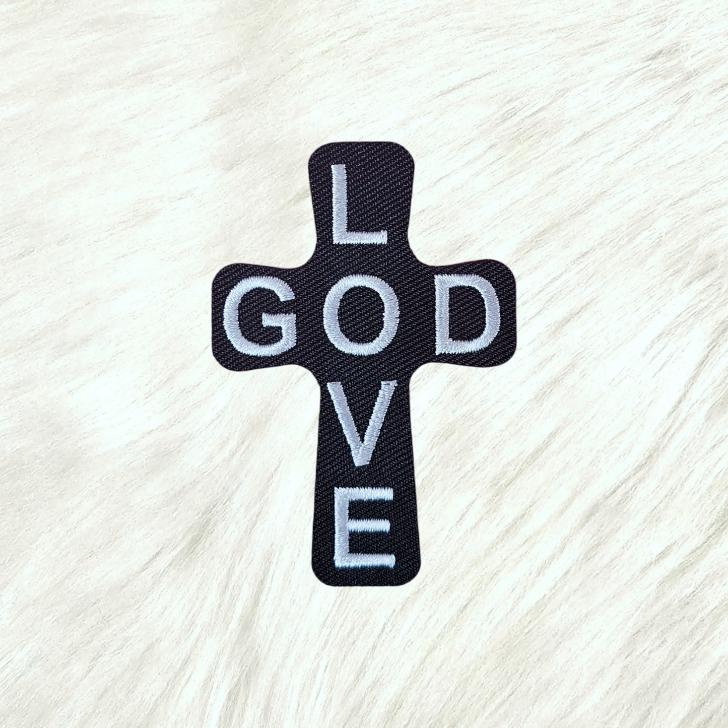 Love God Cross Embroidery Iron On Patch