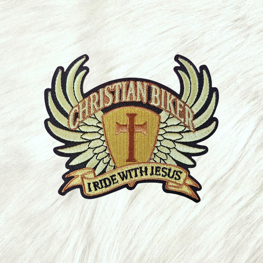 Christian Biker Ride Jesus God Cross Embroidery Iron On Patch