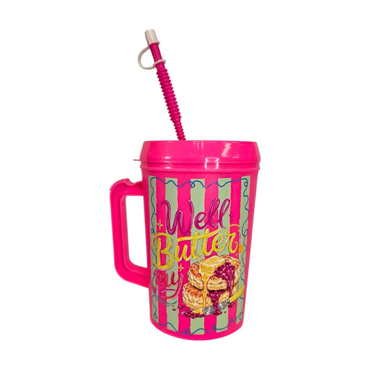 Well Butter My Biscuit Striped HIP SIPS Mega Mug 34oz