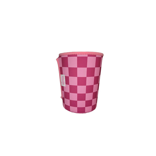 Checkered Pink Mega Mug Drink Sleeve