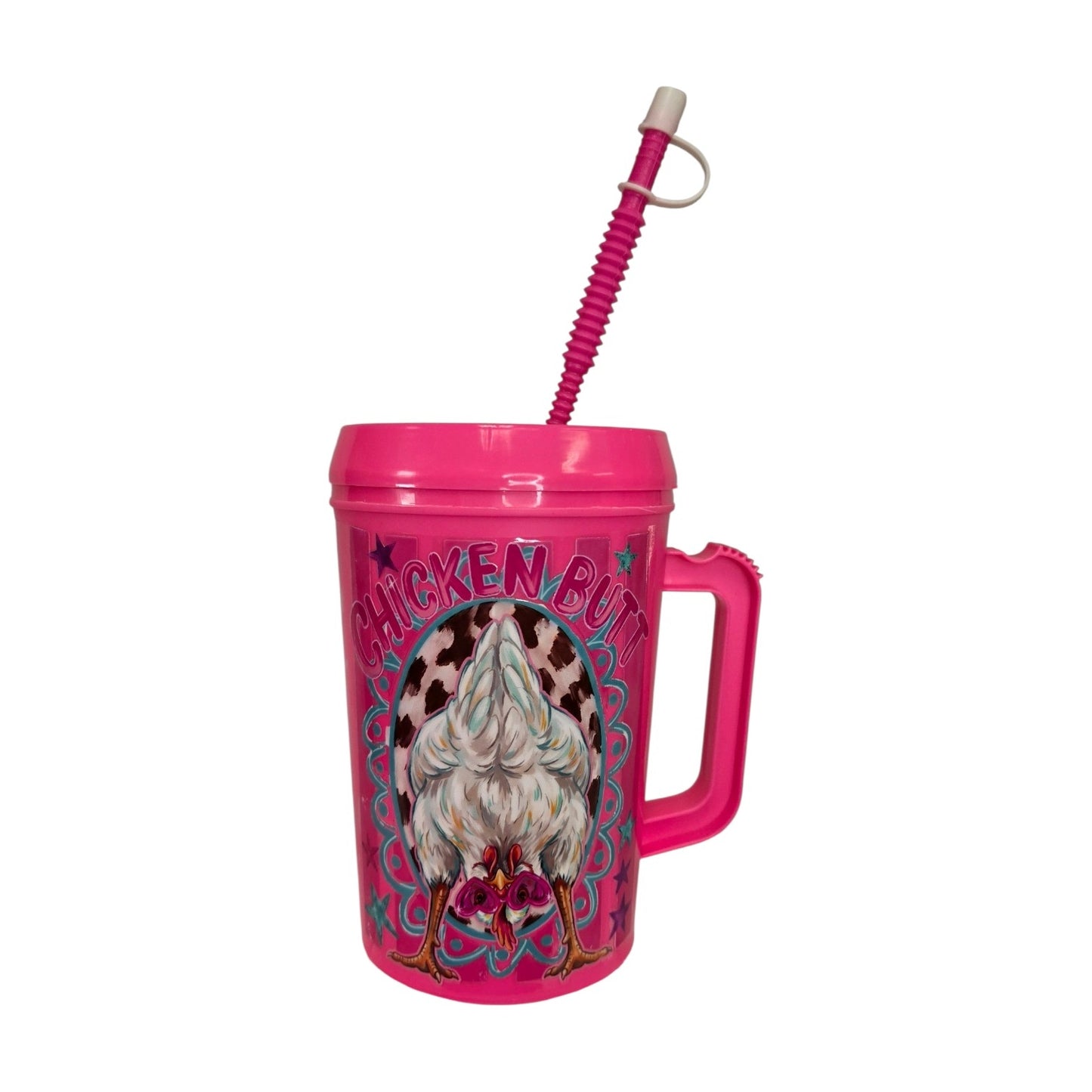 Guess What? Chicken Butt Funny Striped HIP SIPS Mega Mug 34oz