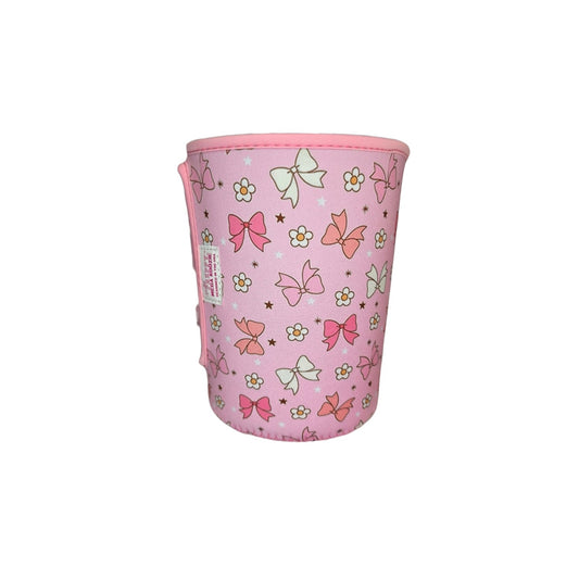 Daisy Flower Bows Pink Mega Mug Drink Sleeve
