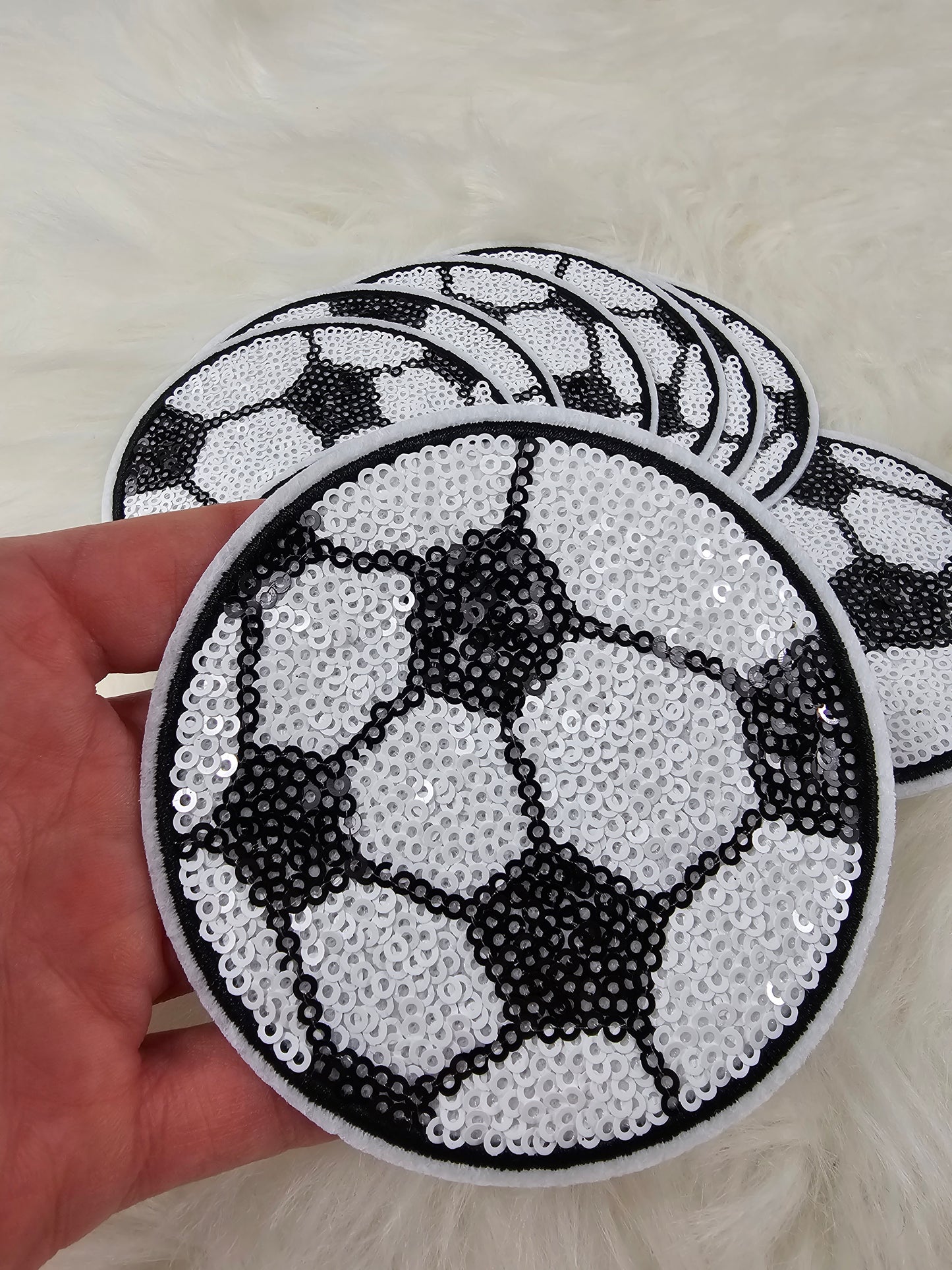 Soccer Sequin Iron On Patch