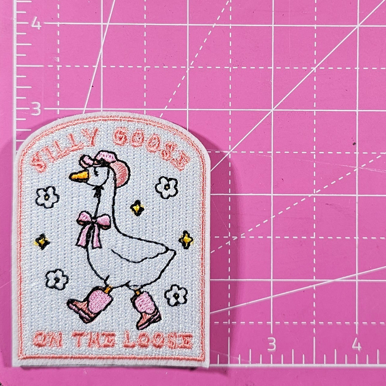 Silly Goose On The Loose Embroidery Iron On Patch