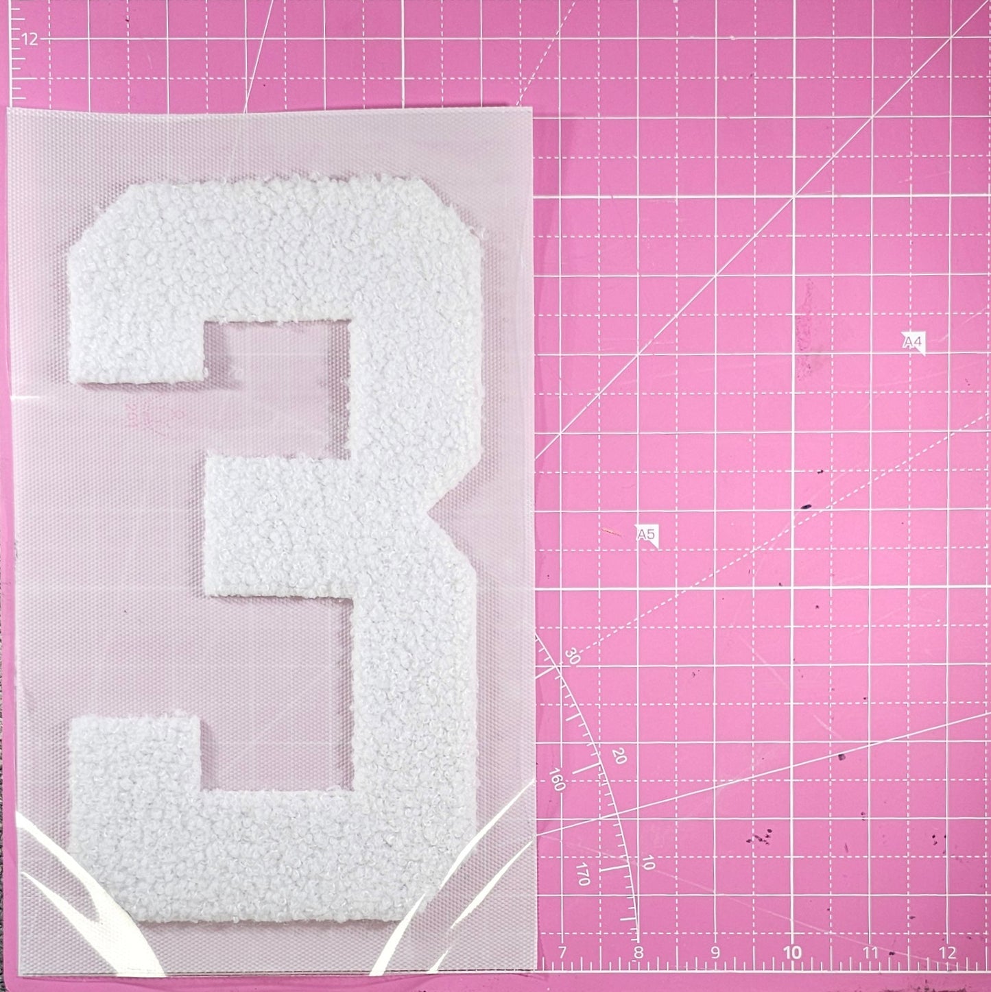 Large Team Number Fluffy Fuzzy Transfer Patch