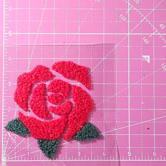 Rose Derby Flower Small Fluffy Fuzzy Transfer Patch