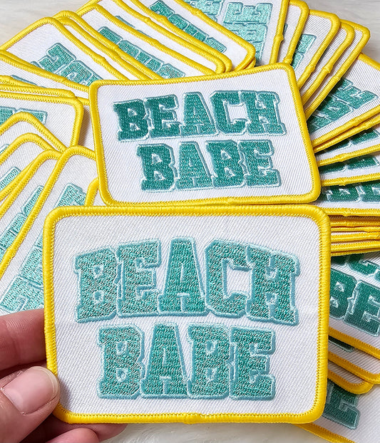 'Beach Babe' Embroidery Iron On Patch