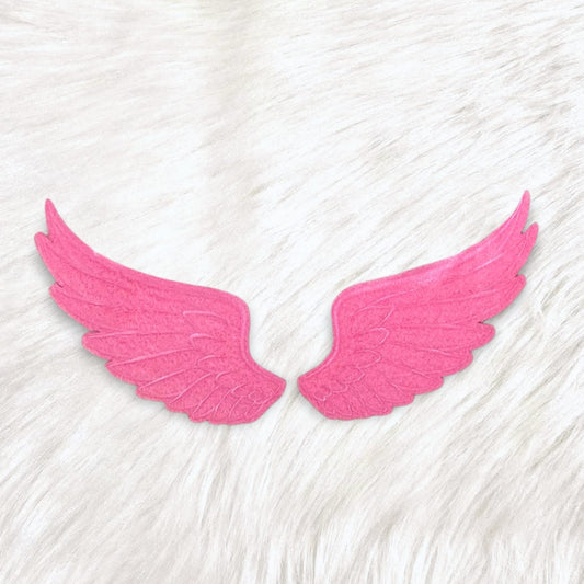 Angel Wing Pink Set Large Fluffy Fuzzy Transfer Patch