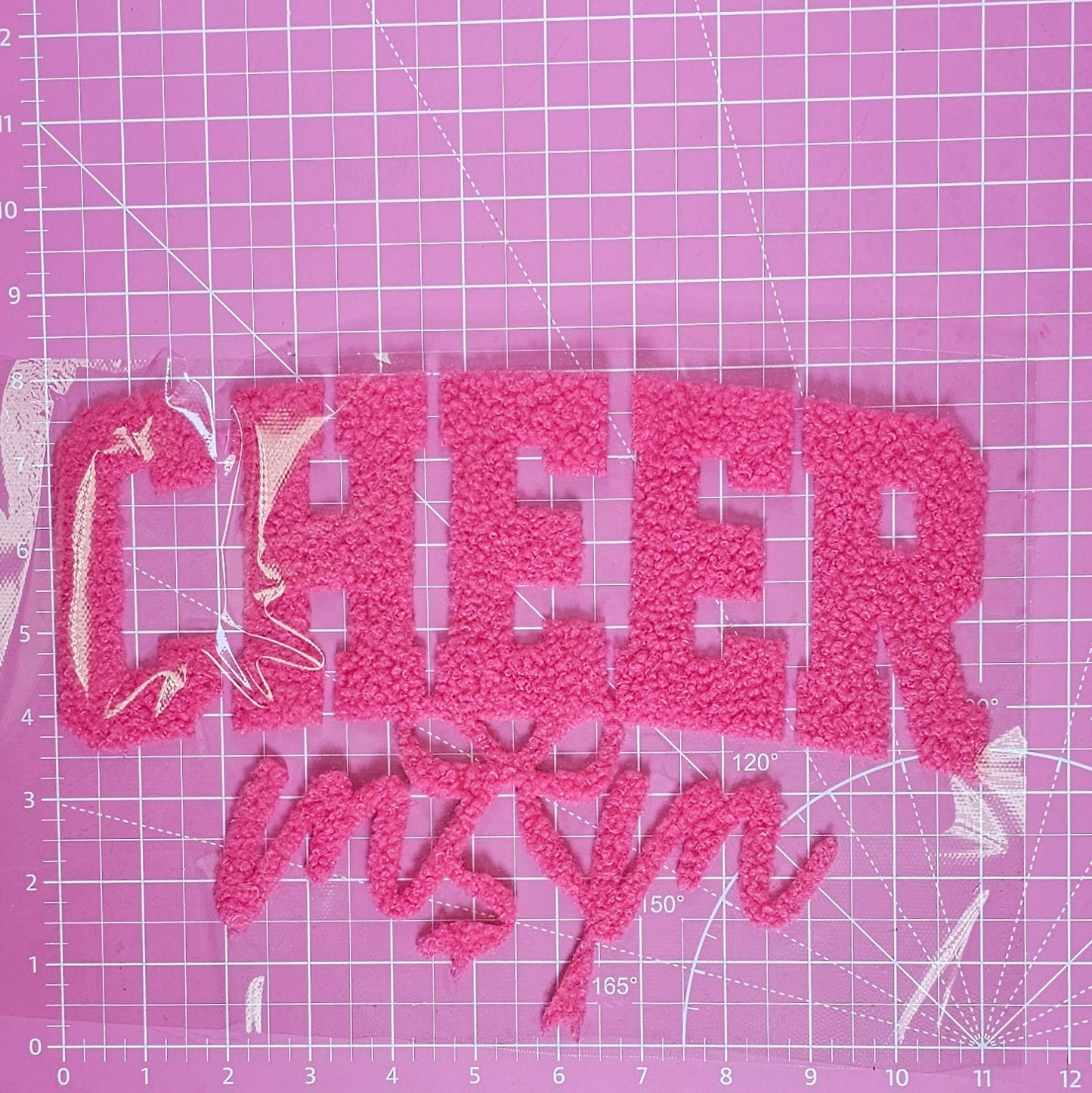 Cheer Mom Bow Fluffy Fuzzy Transfer Patch