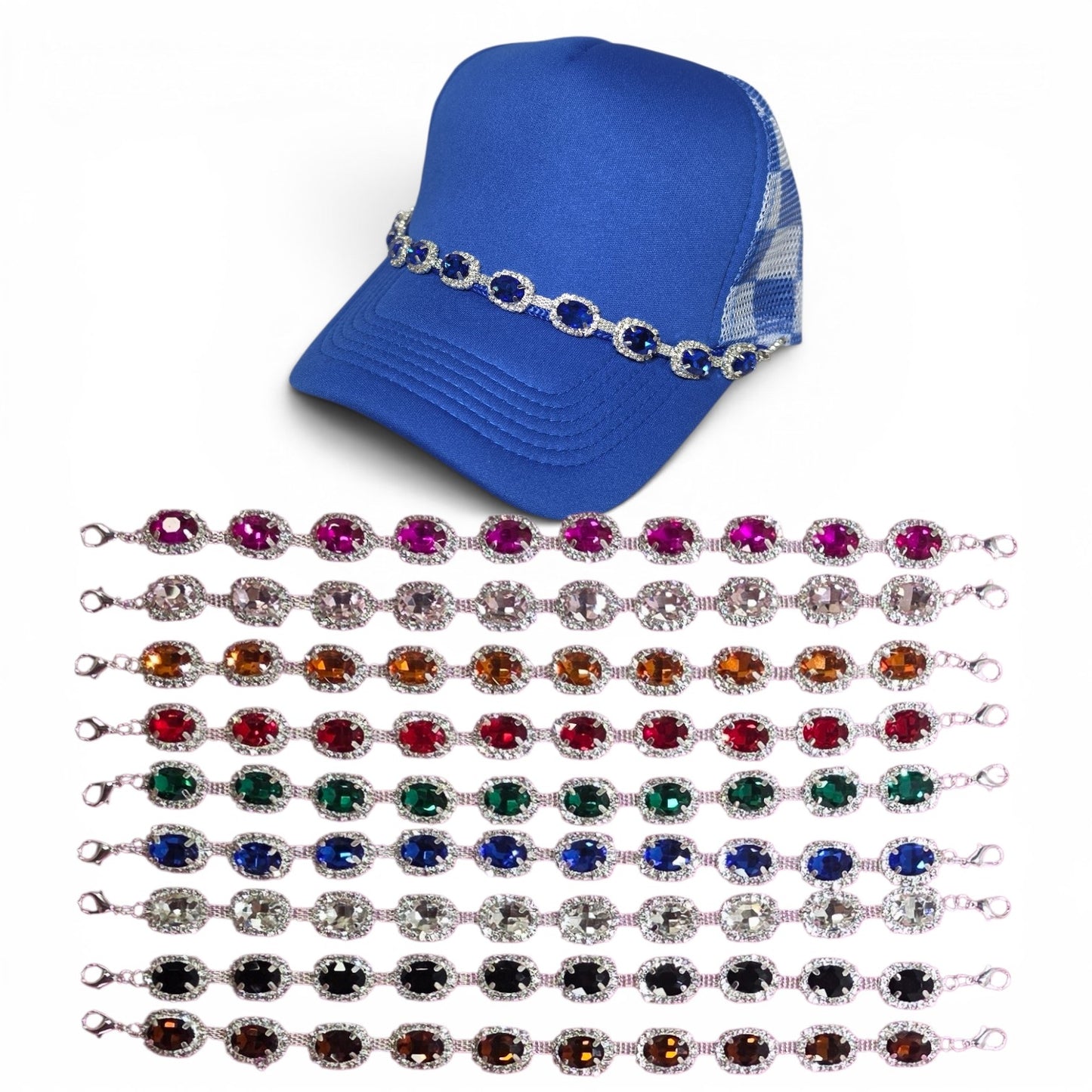 Halo Gem Silver Bling Trucker Hat Chain