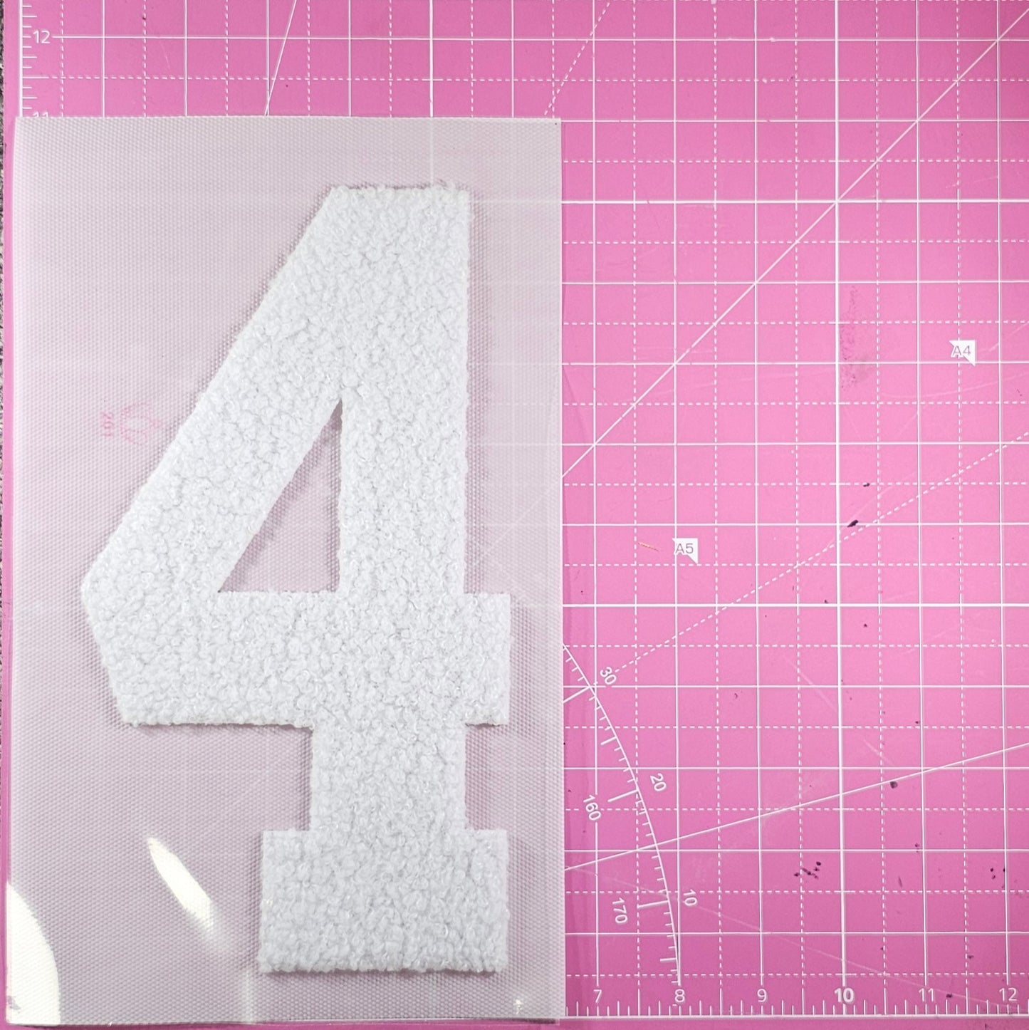 Large Team Number Fluffy Fuzzy Transfer Patch