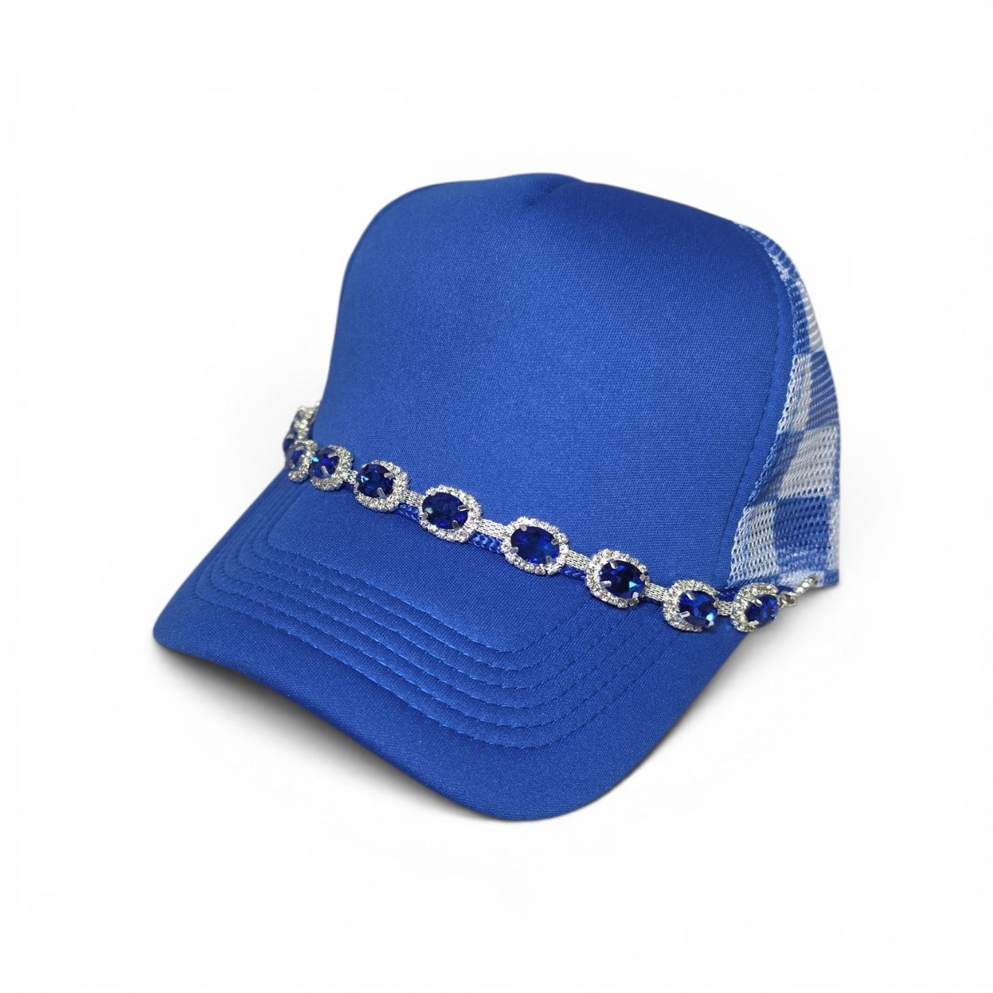 Halo Gem Silver Bling Trucker Hat Chain