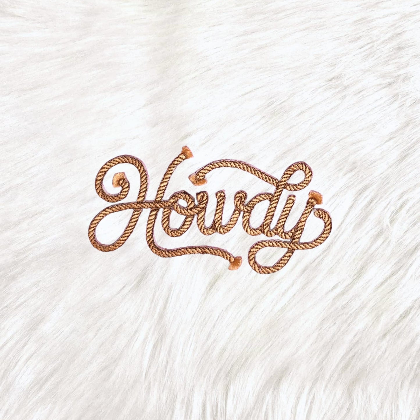 Howdy Rope Fringe Western Embroidery Iron On Patch