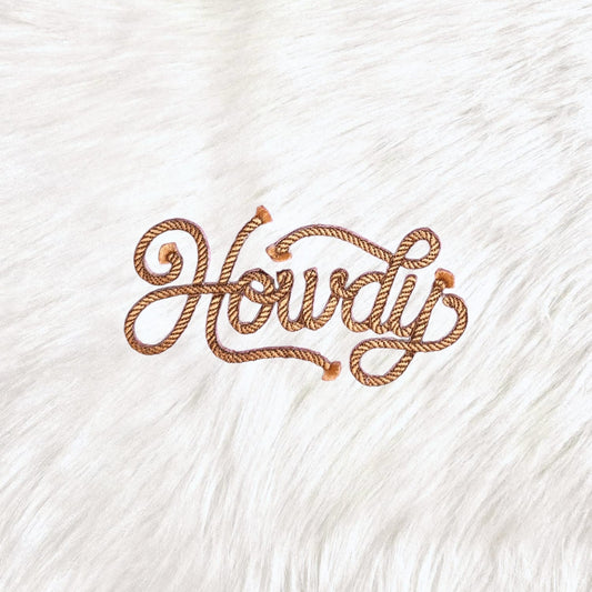 Howdy Rope Fringe Western Embroidery Iron On Patch
