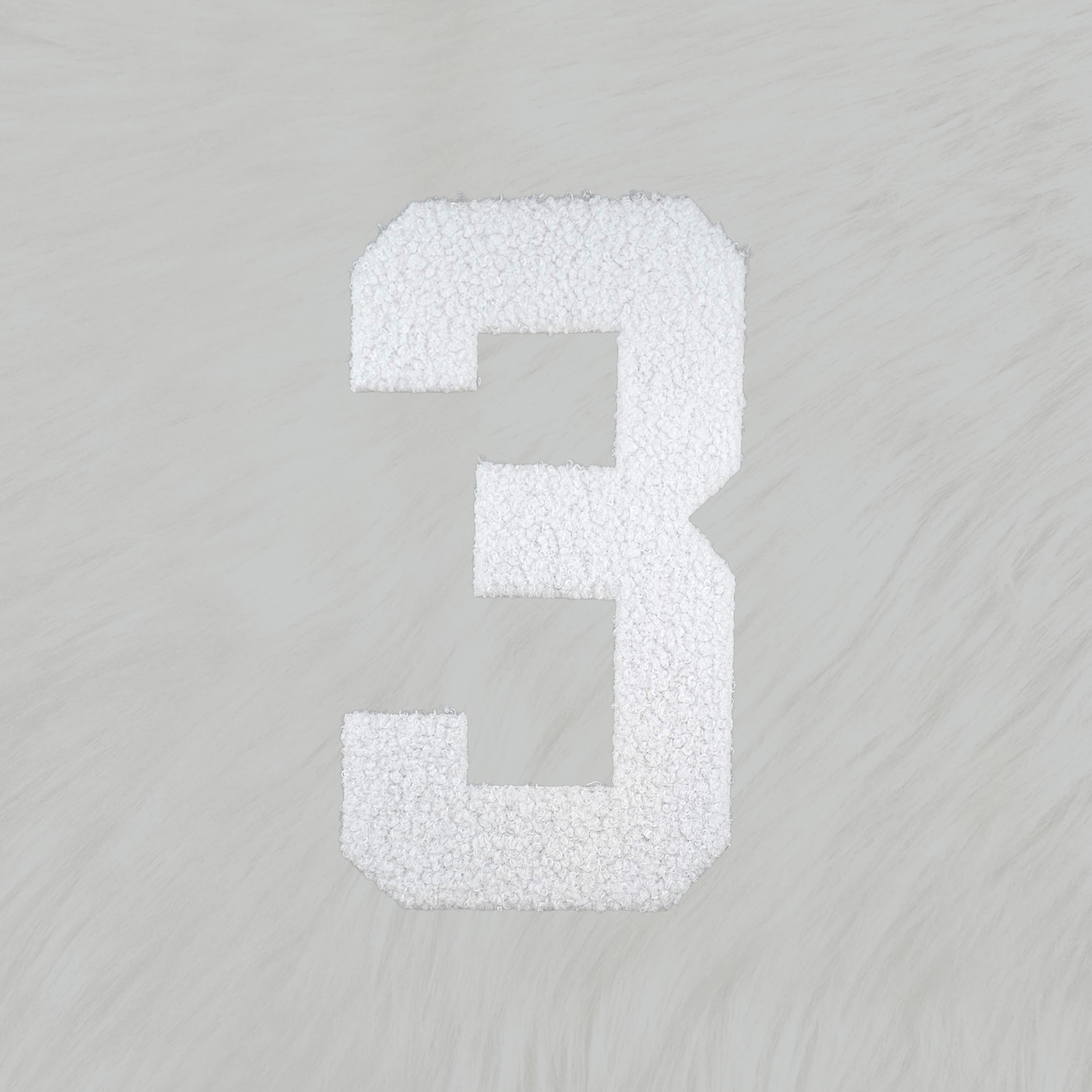 Large Team Number Fluffy Fuzzy Transfer Patch
