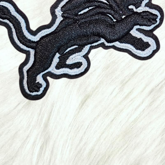 Black Lion Mascot 3D Embroidery Small Iron On Patch