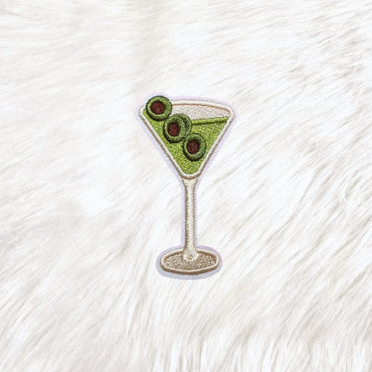Dirty Martini Olive Embroidery Iron On Patch