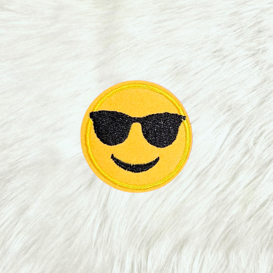 Emoji Smile Cool Sunglasses Embroidery Iron On Patch