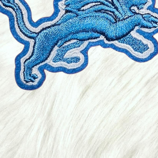 Blue Lion Mascot 3D Embroidery Small Iron On Patch