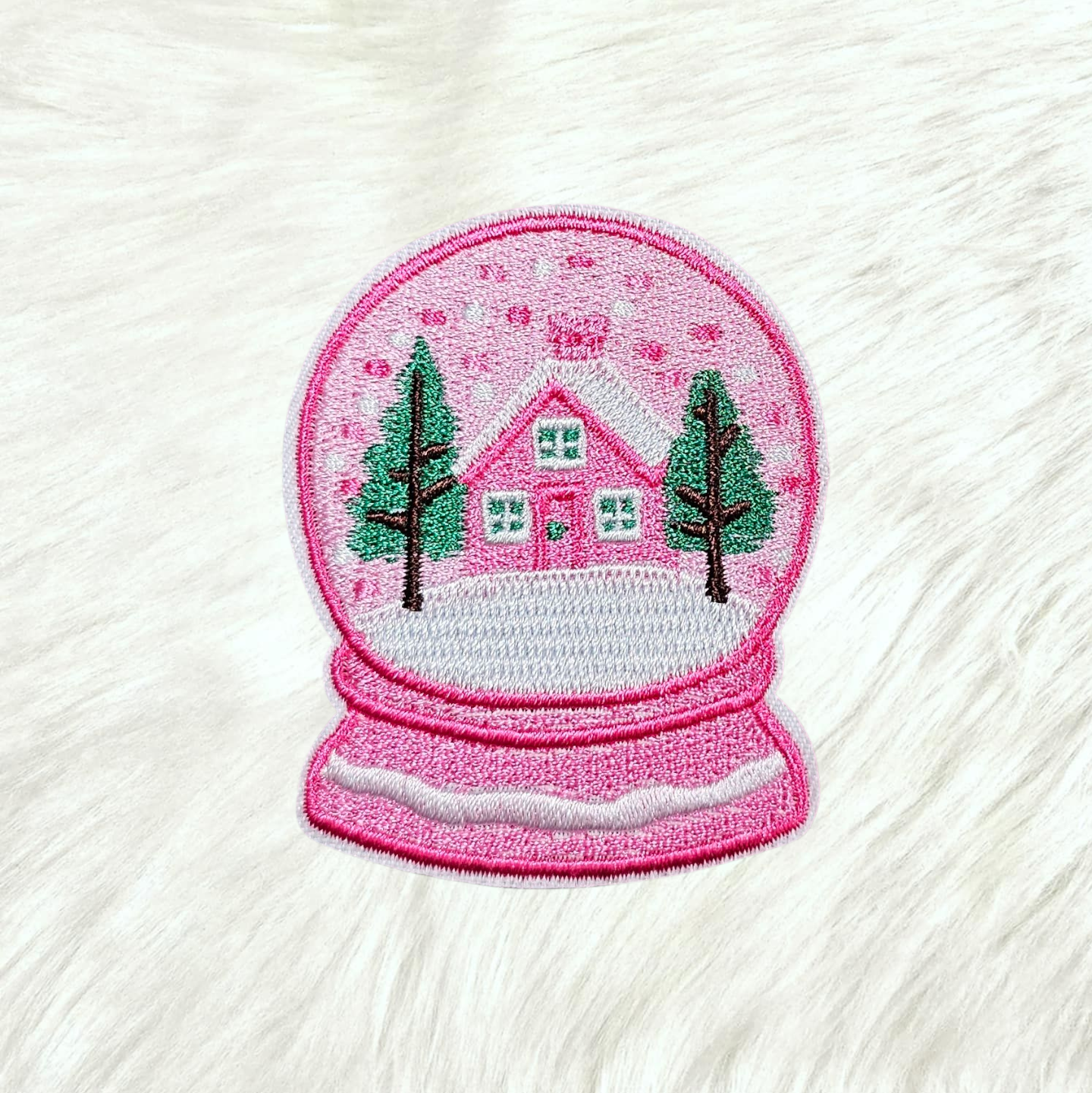 Snow Globe Gingerbread House Christmas Trees Embroidery Iron On Patch