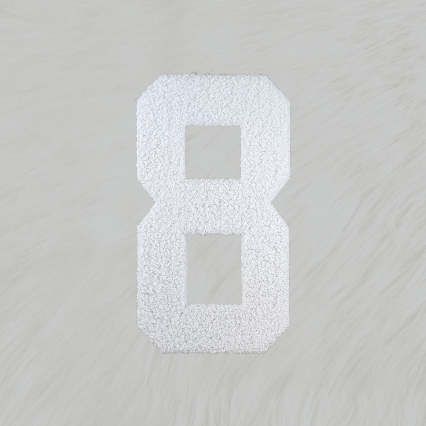 Large Team Number Fluffy Fuzzy Transfer Patch