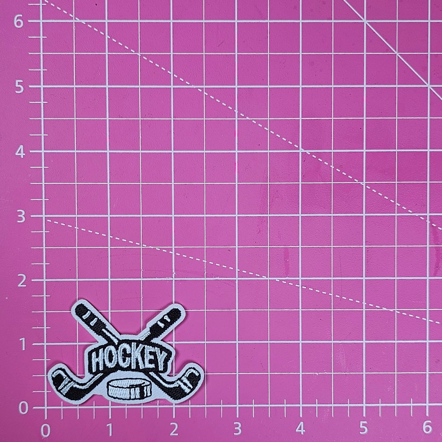 Hockey Sticks and Puck Embroidery Iron On Patch