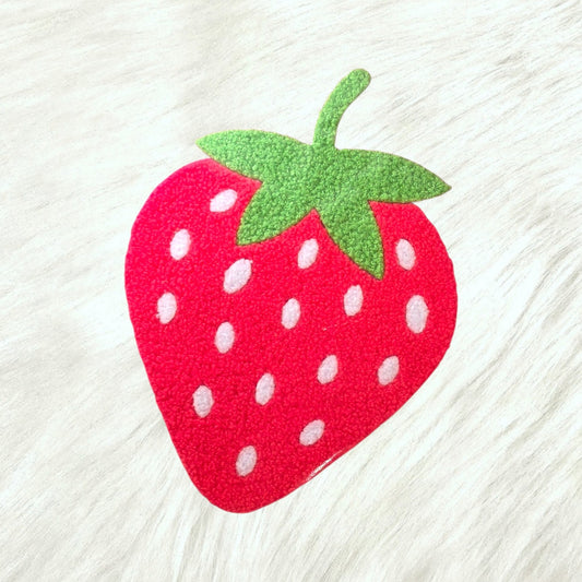 Strawberry Large Fluffy Fuzzy Transfer Patch