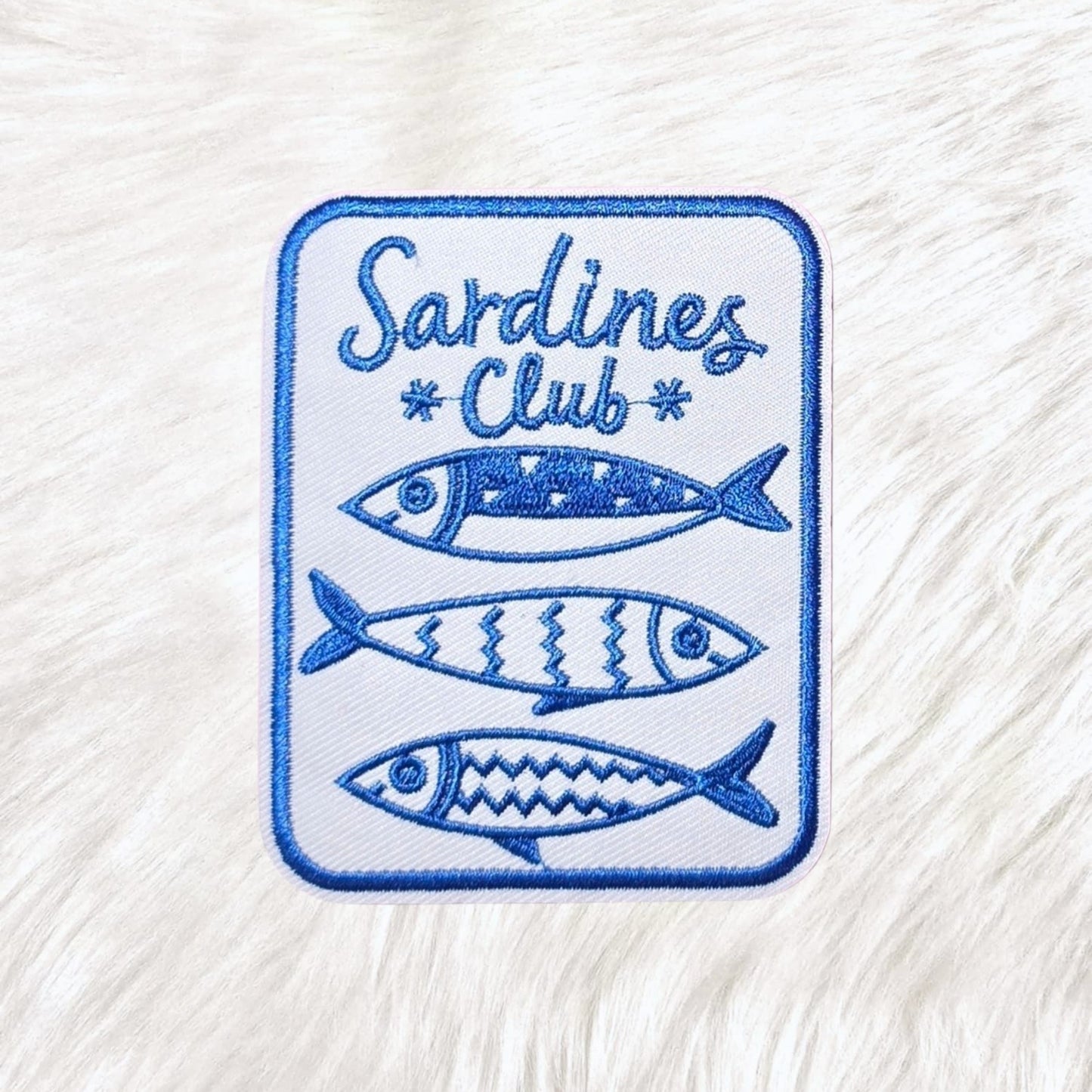 Sardines Club Fish Embroidery Iron On Patch