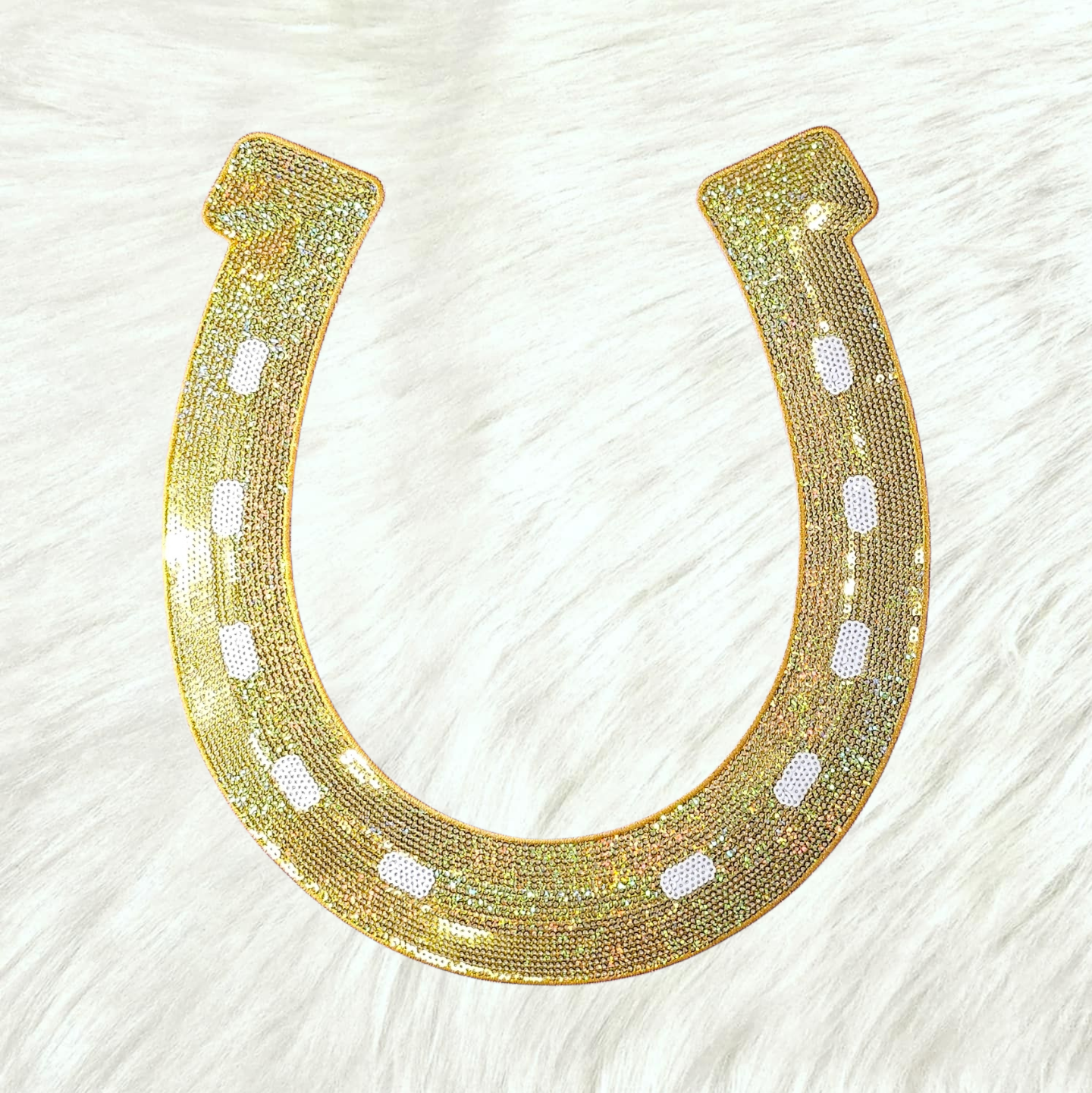 Horseshoe Sequin Large Iron On Patch