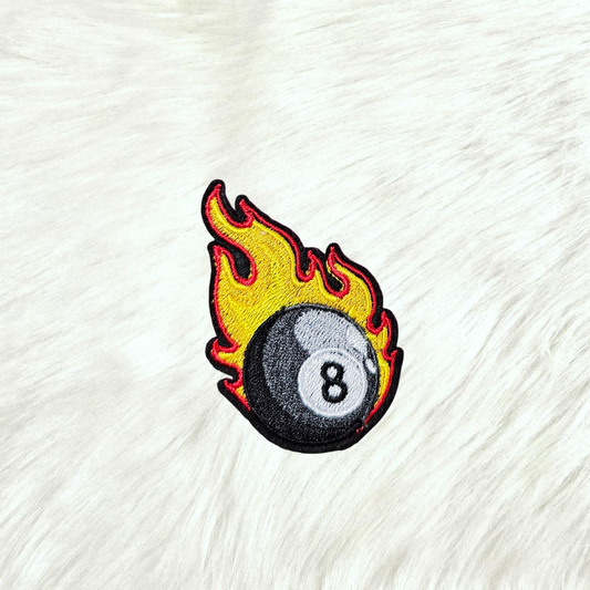 Lucky 8 Ball Gambler Vegas Embroidery Iron On Patch