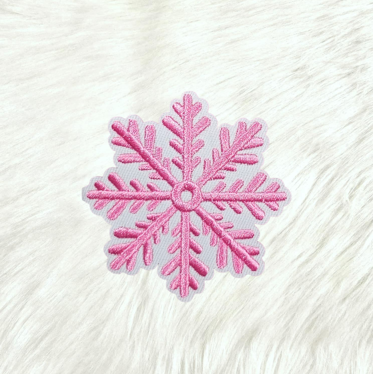 Pink Snowflake Embroidery Iron On Patch – Scratch Decor