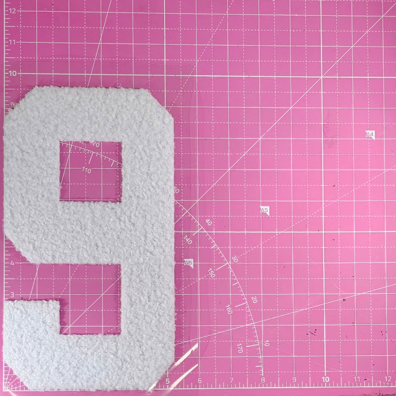 Large Team Number Fluffy Fuzzy Transfer Patch