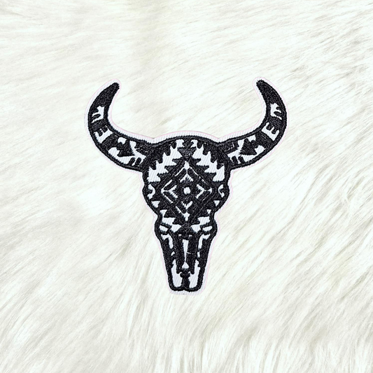Aztec Bull Western Embroidery Iron On Patch