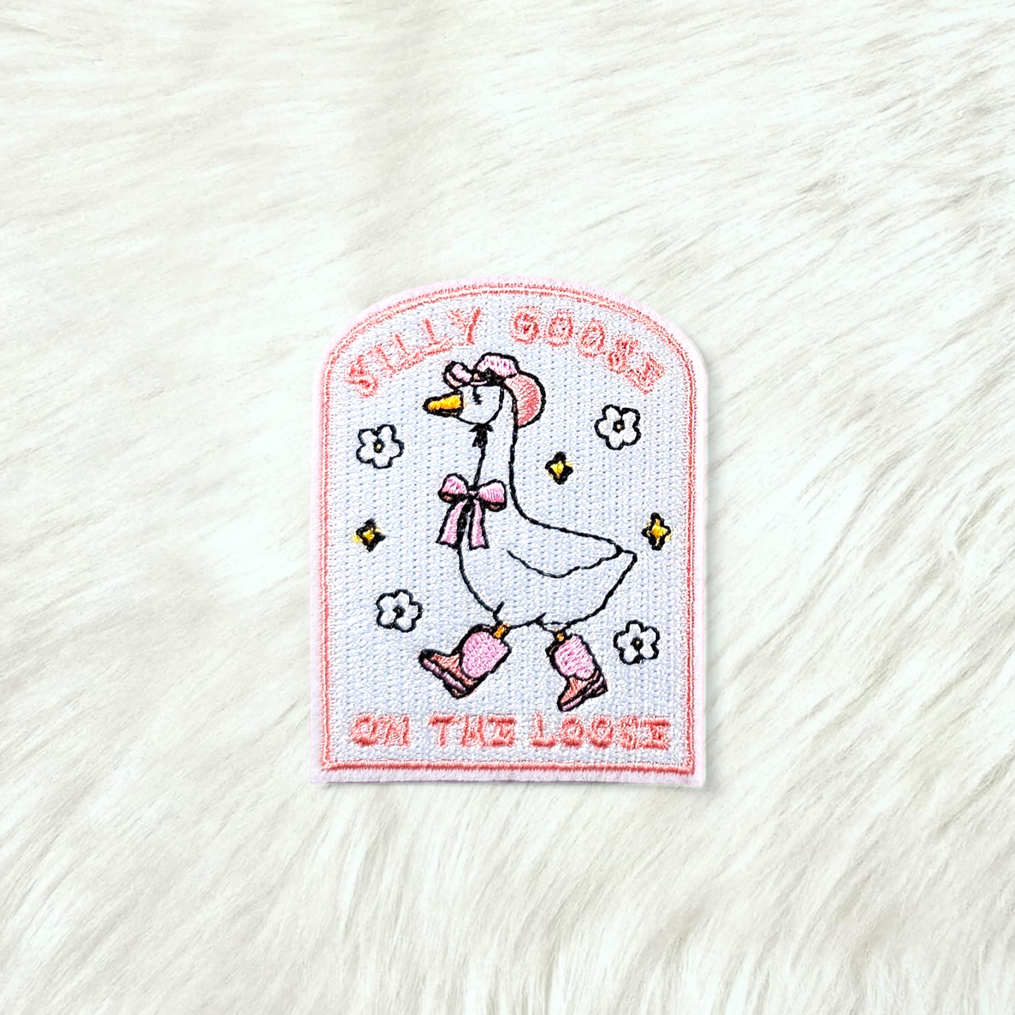 Silly Goose On The Loose Embroidery Iron On Patch